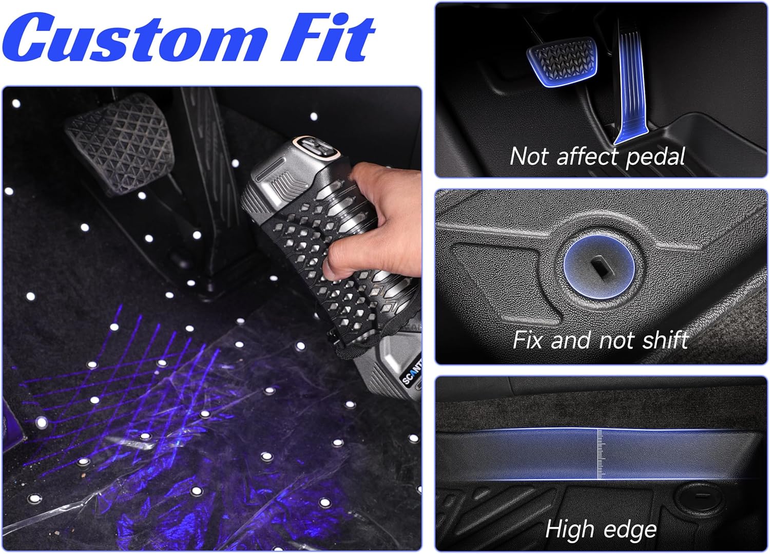 Car Floor Mats for Toyota Camry 2018-2024(Not for Hybrid),TPE All Weather Protection Floor Mats,Custom Fit 1st&2nd Row Car Floor Liners Set,Heavy Duty Accessories,Black - Image 3