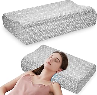 Zervikales Nackenkissen zur Schmerzlinderung, Memory-Schaum-Nackenkissen zum Schlafen, ergonomisches orthopädisches Konturkissen zur Nackenstütze, geruchloses Memory-Schaum-Kissen für Seiten-,