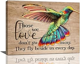 لوحة فنية جدارية من القماش بتصميم طائر طنان بنمط ريفي ملون باقتباسات ملهمة مطبوعة مؤطرة لديكور الحائط لديكور المنزل الحديث لغرفة النوم وغرفة المعيشة مقاس 16 انش × 12 انش