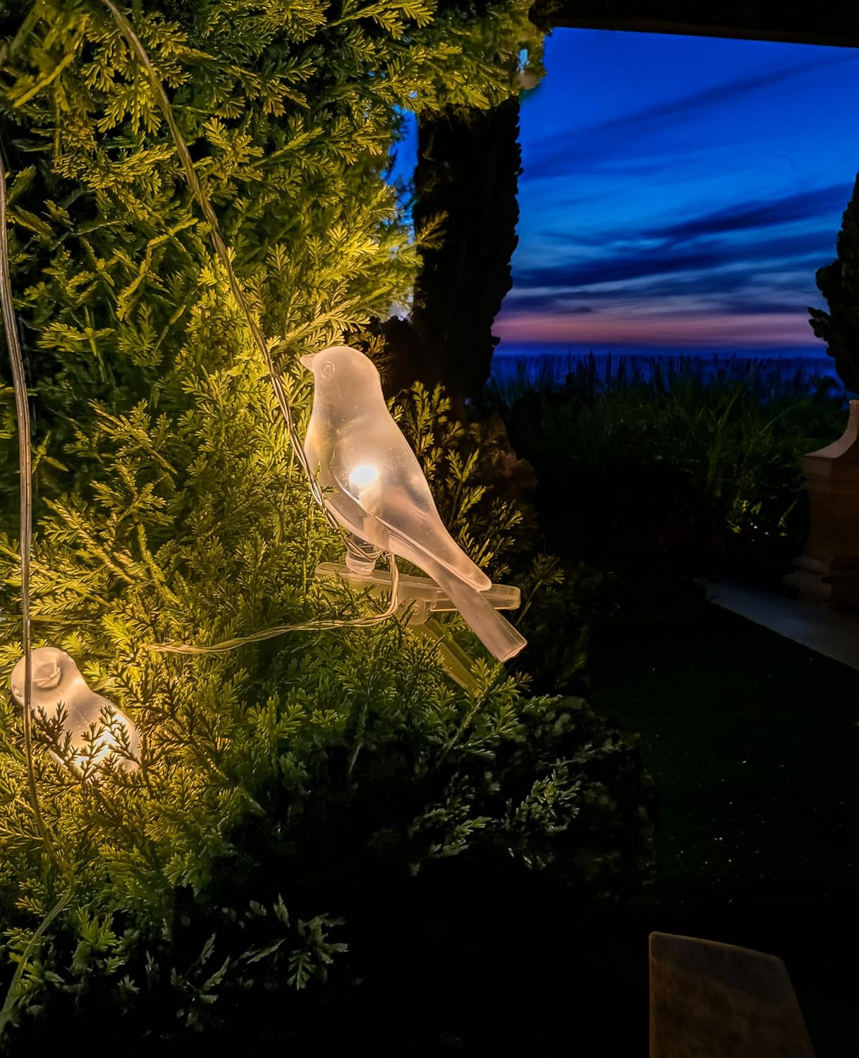 5 STAR SUPER DEALS Solar LED Bird Clip On String Lights - 5PC Set - Solar Powered Decorative Lights for Garden, Balconies, Trees, Bird Baths, Pathways & Fences