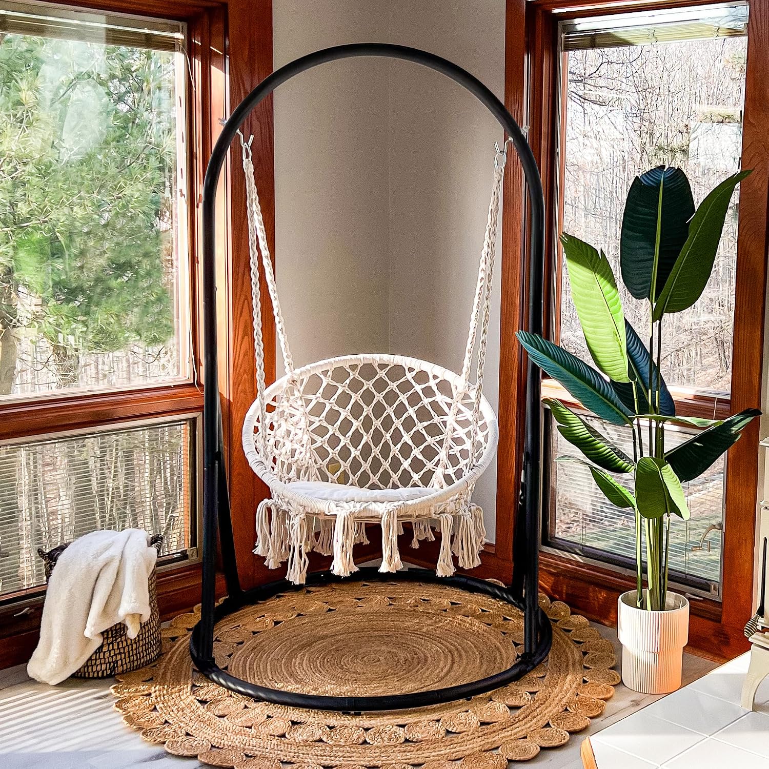 Amazon.com : SUNCREAT Hammock Chair with Stand Included, Heavy Duty ...