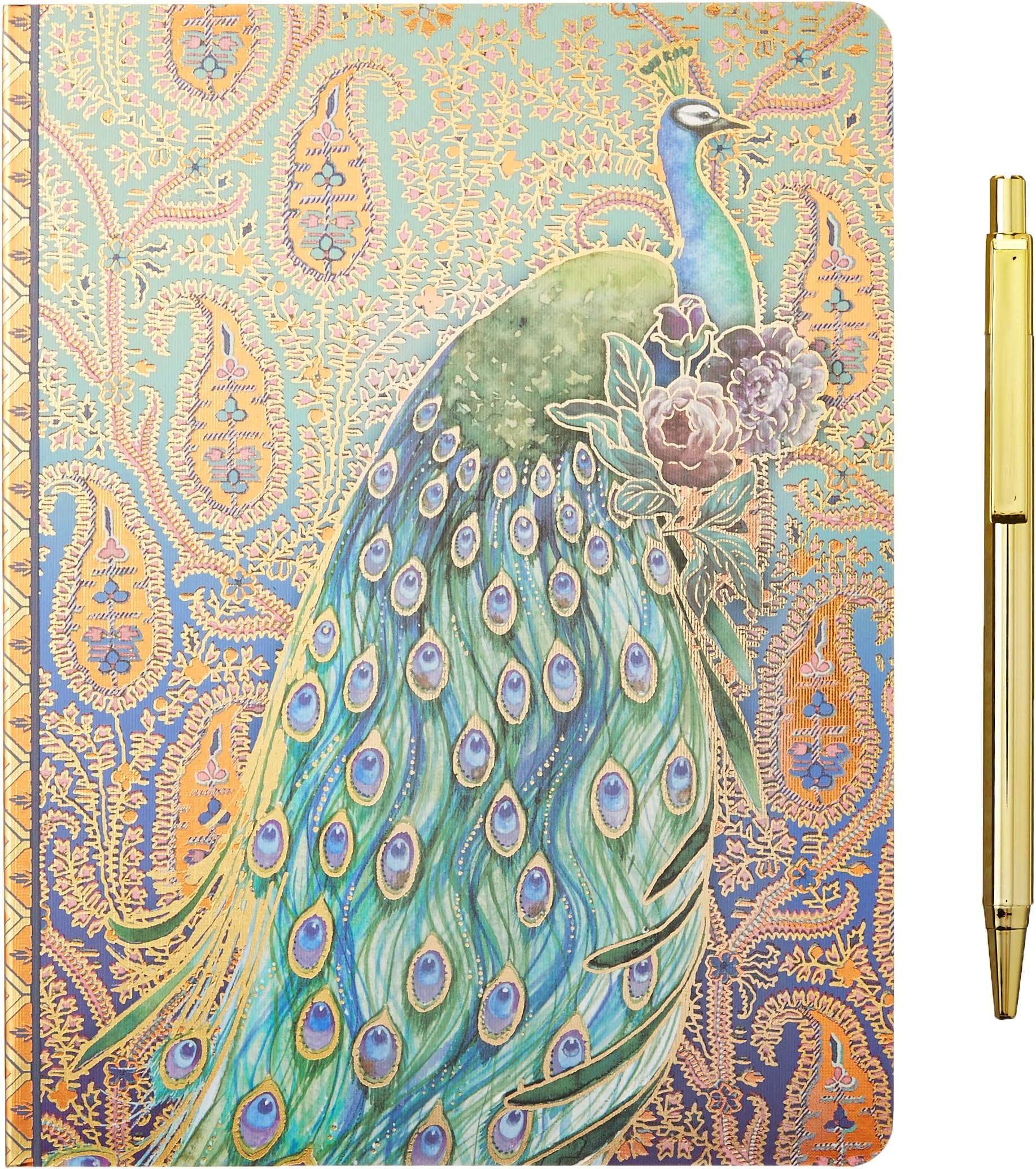 Punch Studio Journal and Pen Set, Peacock Paisley (43920)