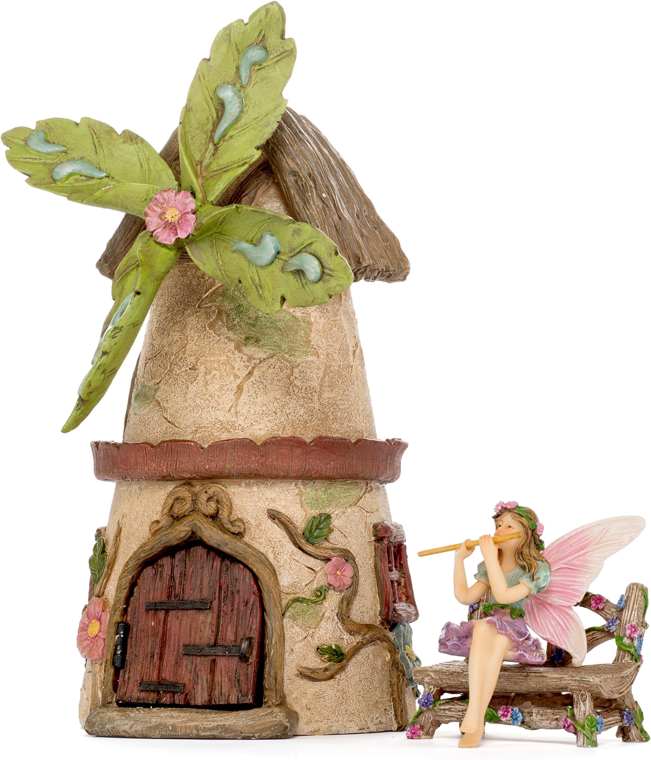 Fairy Garden House Kit - Miniature Fairies for Garden Accessories - 3 Piece Set