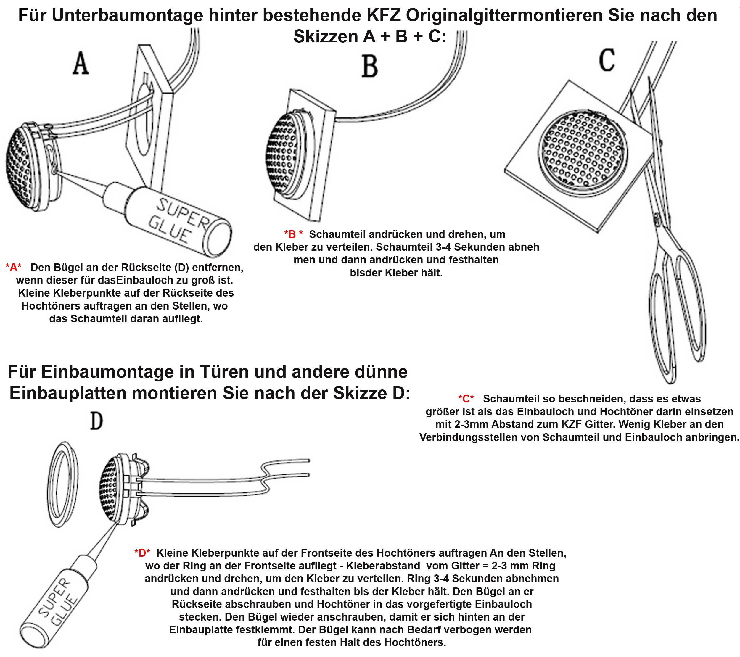 Reckhorn Autolautsprecher EIN Paar T-1.0 Kalottenhochtöner