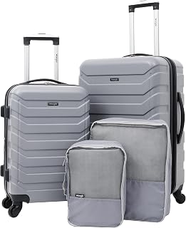 4 Piece Miami Luggage and Packing Cubes Set, Sharkskin