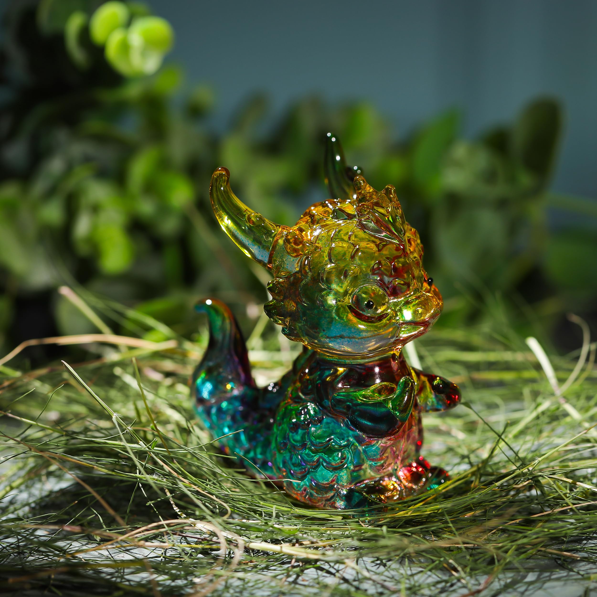 Amazon.co.jp: Qianwei クリスタル ドラゴン 置物 - 吹きガラス