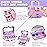 54 Pcs Kids Makeup Kit for Girls, Princess Real Washable Pretend Play Cosmetic Set Toys with Mirror, Birthday Gifts for 3 4 5 6 7 8 9 10+Years Old Girls Kids (Light Purple)