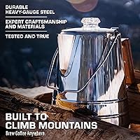 Vista 6 de COLETTI Cafetera de Café Percolador para Acampar Butte — Cafetera de Café Percolador, SIN Aluminio ni Plástico [14 Tazas]