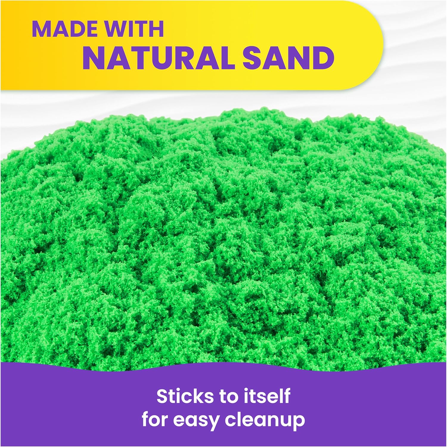 Kinetic Sand, 2lbs Green Play Sand, Moldable Sensory Toys for Kids, Resealable Bag (Packaging May Vary), for Ages 3 and up