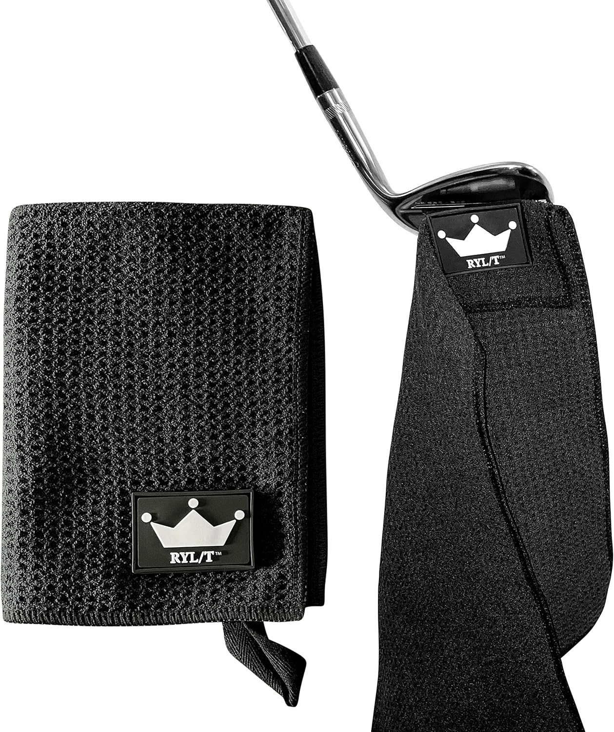 Amazon.co.jp RYL/T 磁気ゴルフタオル センターカットとループアタッチメント付き 吸収性ワッフルデザイン 洗濯機洗い可能