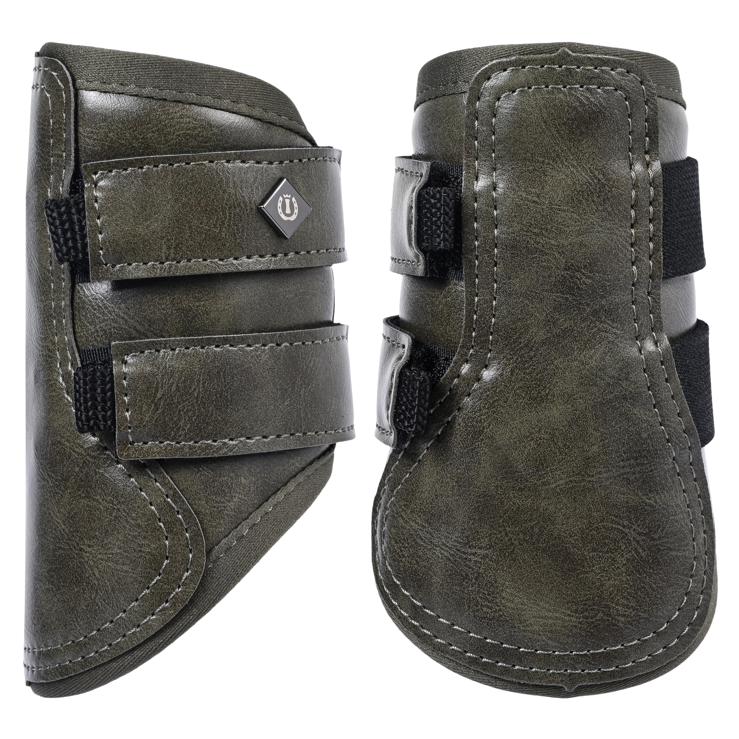 Imperial Riding IRH Rebel Gaiters Protective PU Outer Shell Shiny Look Ideal for Training & Everyday Use Olive Green Pony