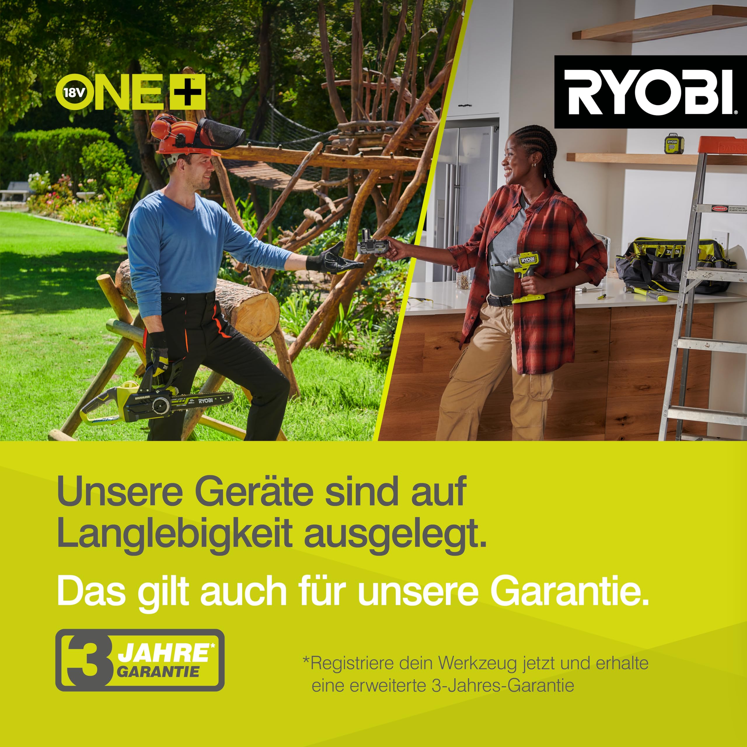 RYOBI 18 V ONE+ Akku-Rasentrimmer OLT1832, 25-30 cm Schnittbreite