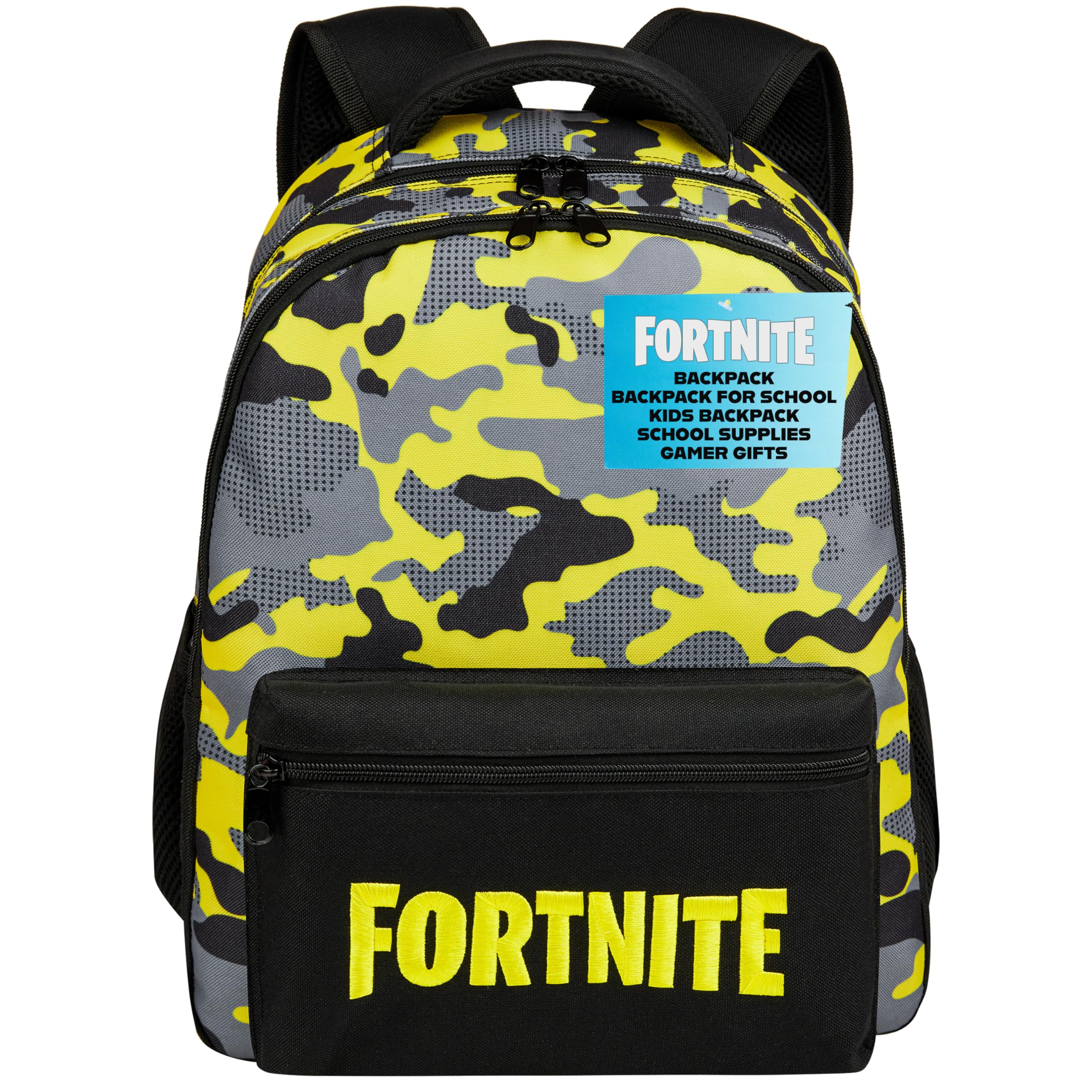 Fortnite Backpack for Kids Teens School Bookbag Travel Bag Rucksack for Vacation Sports Gifts for Kids (Yellow)