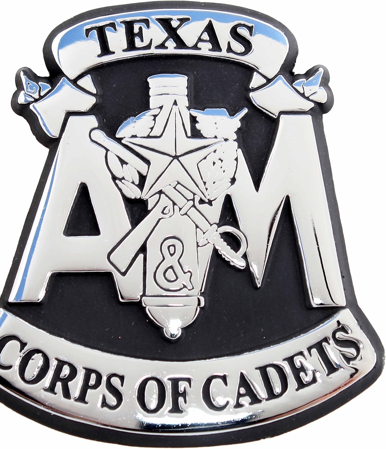 Texas A&M TAMU University Aggies Metal Auto Emblem (Chrome)