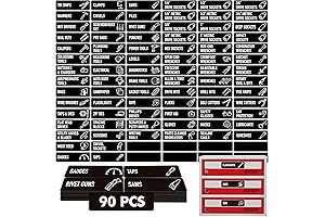 90 PC Magnetic Toolbox Labels for All Tool Box Brands