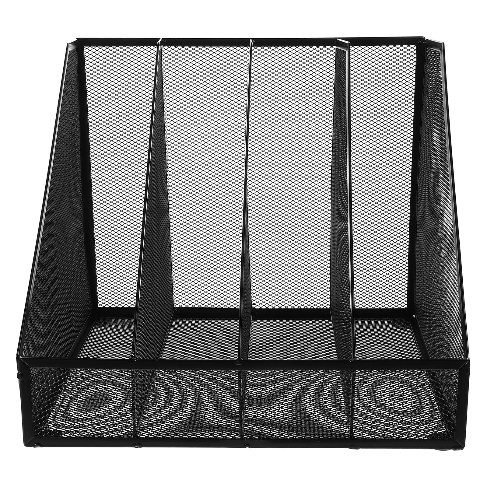 Organizzatore Robusto e Capiente per Documenti da in Ferro Nero Design Semplice e con 4 Scomparti per Ufficio e Casa