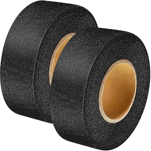 Outus 2 rollos de cinta adhesiva para fusionar tela cada uno de 12 pulgada (negro, 70 yardas)