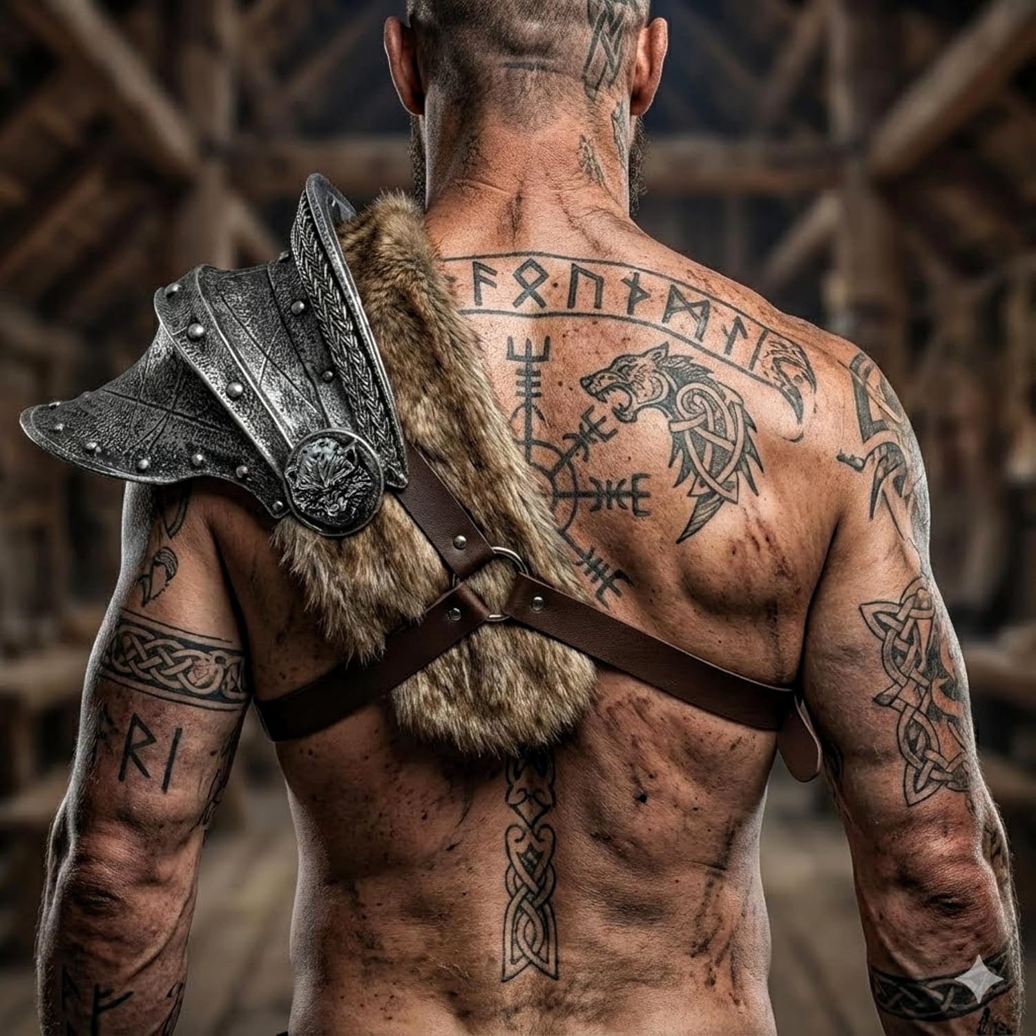 LOOYAR Forged Foam Viking Valor Shoulder Armor - PU Foam Viking LARP Costume Prop for Halloween, Historical Reenactments, and Gifts Silver - Image 6