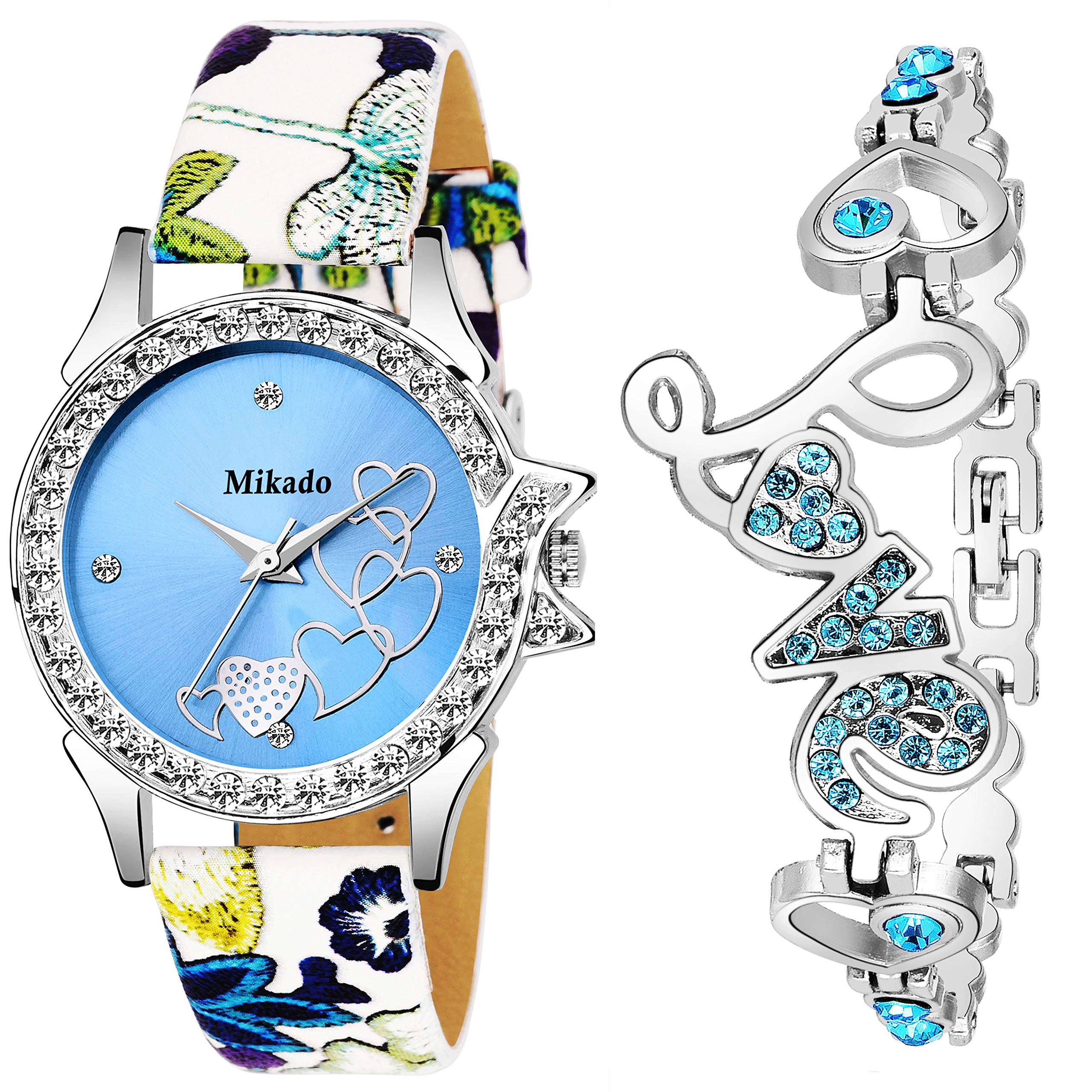 Mikado Womens and Girls Daisy Analog Blue Watch and Bracelet Combo (B08BRCBLDB) Amazon Price History, Amazon Price Tracker