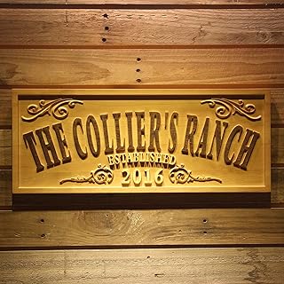 ADVPRO wpa0354 Name Personalized THE RANCH Farm Decoration Established Year Wood Engraved Wooden Sign - Standard 23 x 9.25