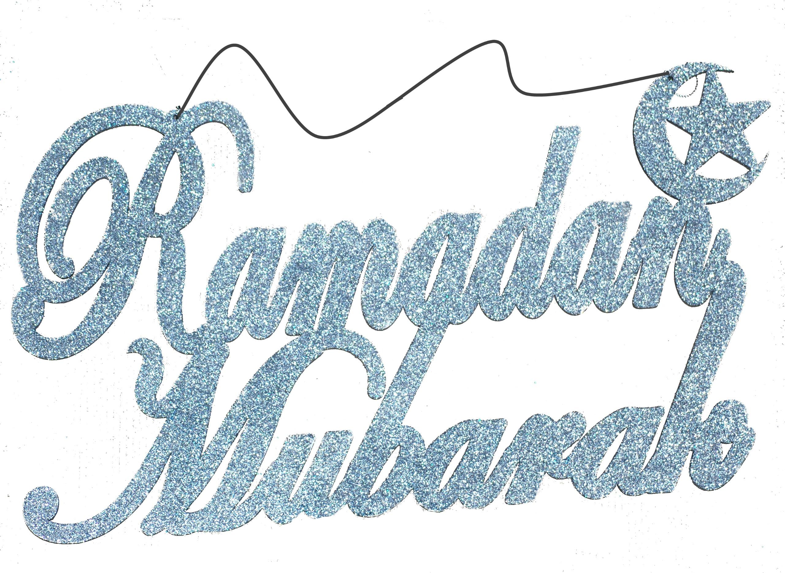 Glitter Ramadan Mubarak Hanging (Silver)