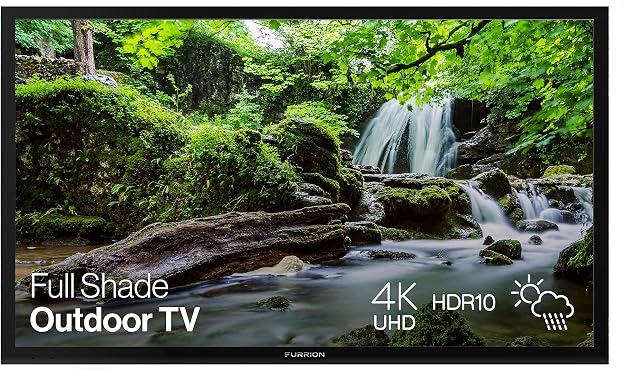 Furrion Aurora 65-inch Full Shade Outdoor TV - Weatherproof, 4K UHD HDR LED Outdoor Television with Auto-Brightness Control - FDUF65CBS