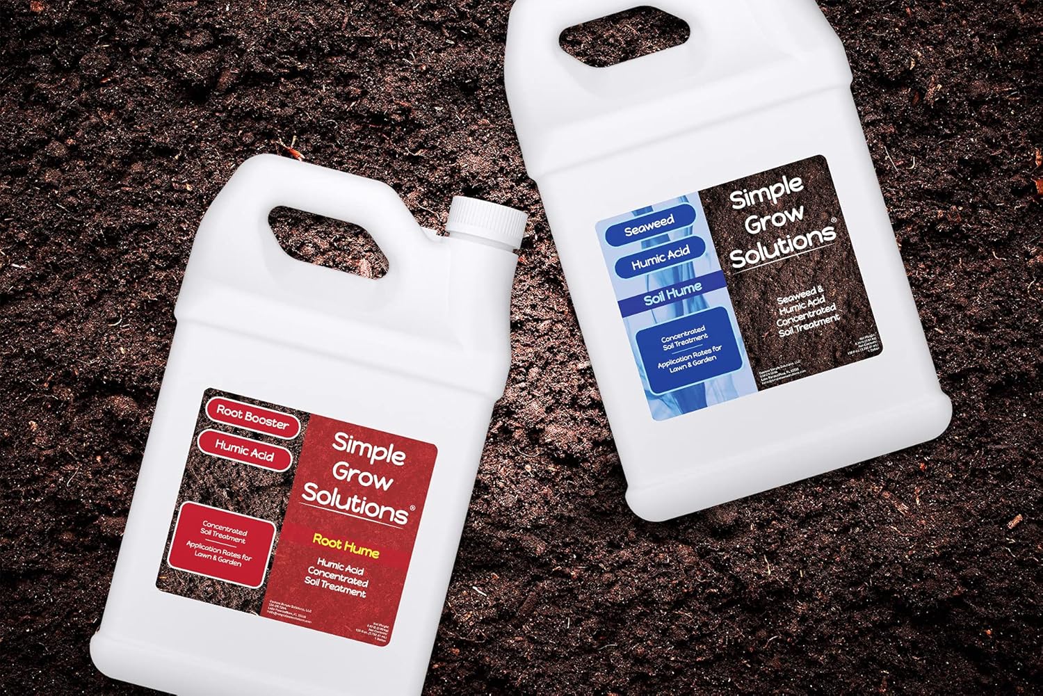 Root Hume Humic Acid 1 Gallon + Soil Hume Humic Acid Seaweed Blend 1 Gallon Bundle - Simple Lawn Solutions