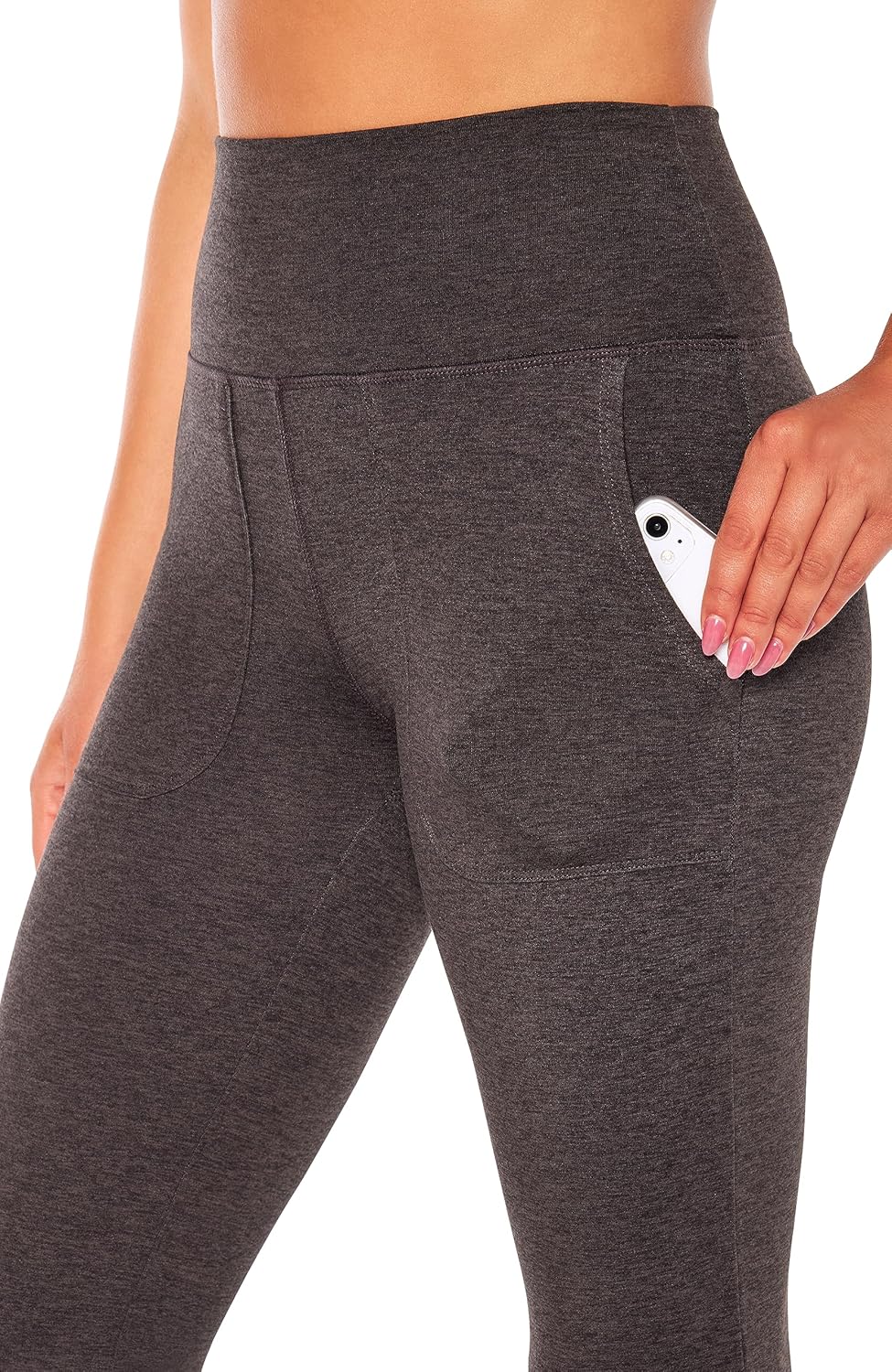 Zobha Womens Lily Melange High Rise Pocket Bootcut Pant - Image 3