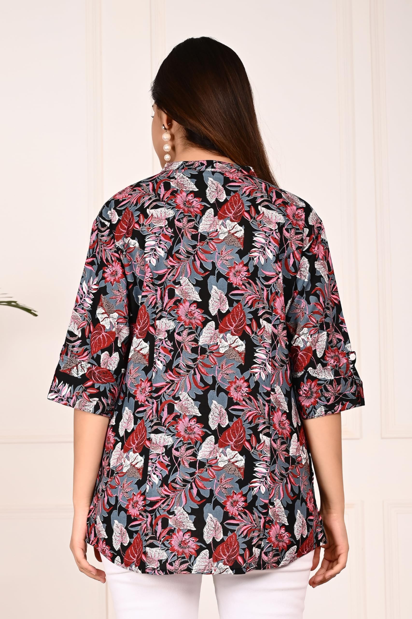 Gudwear Printed Shirt Style Top Women l Stylish Shirt for Girls(Black, Size:L) 1