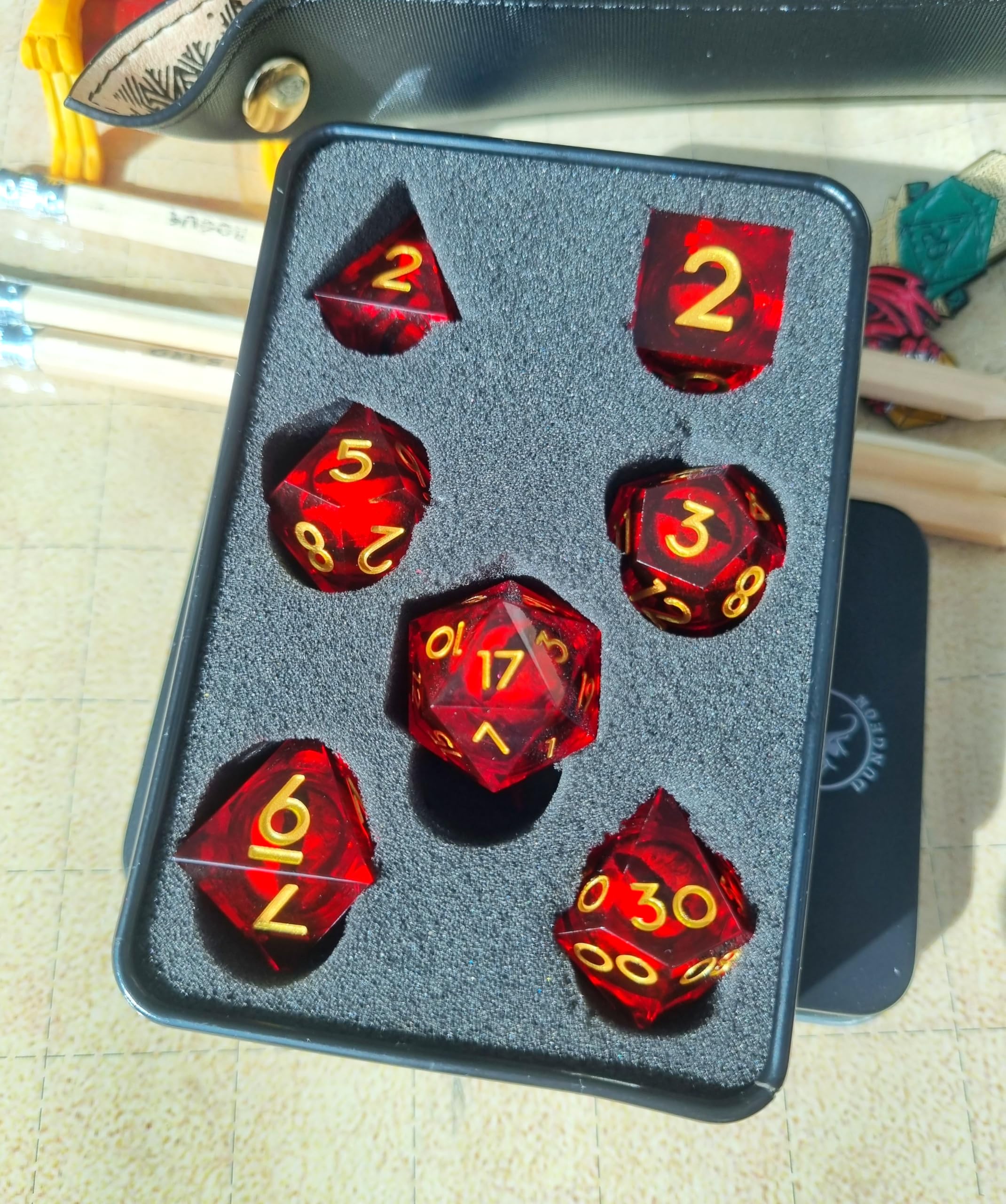 Lot De 7 Dés De Jeu De Rôle De Table Pour Fête De Champignons, Jeux