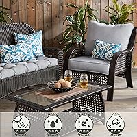 Vista 151 de Greendale Home Fashions 2-Piece Outdoor Deep Seat Cushion Set, Steel Blue Stripe