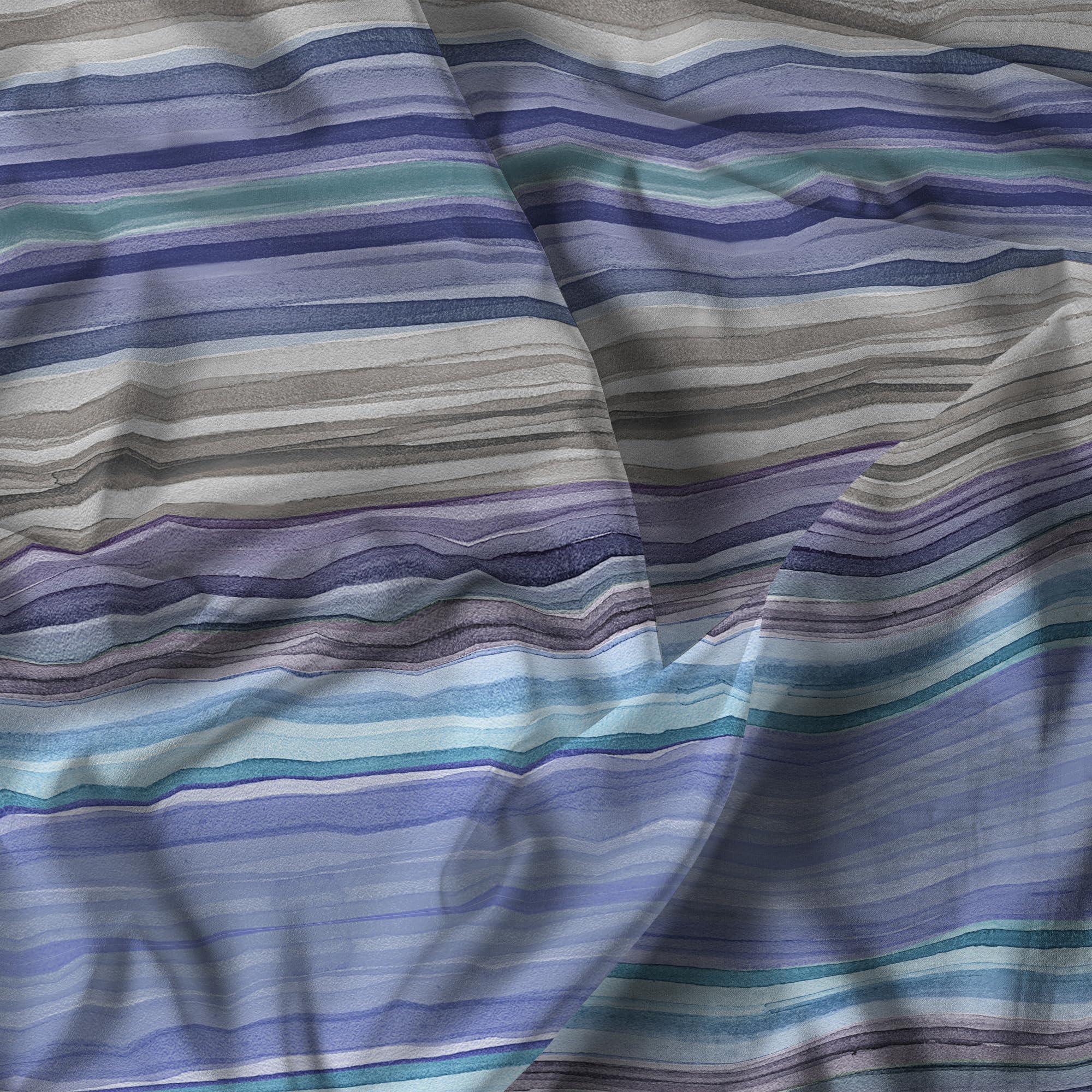 Set Lenzuola Letto Singolo River, lavorato in Italia - Completo Letto, Lenzuolo Sotto con Angoli, Telo Sopra 90x200cm e Federa con Patella Interna (Singolo, rio blue)