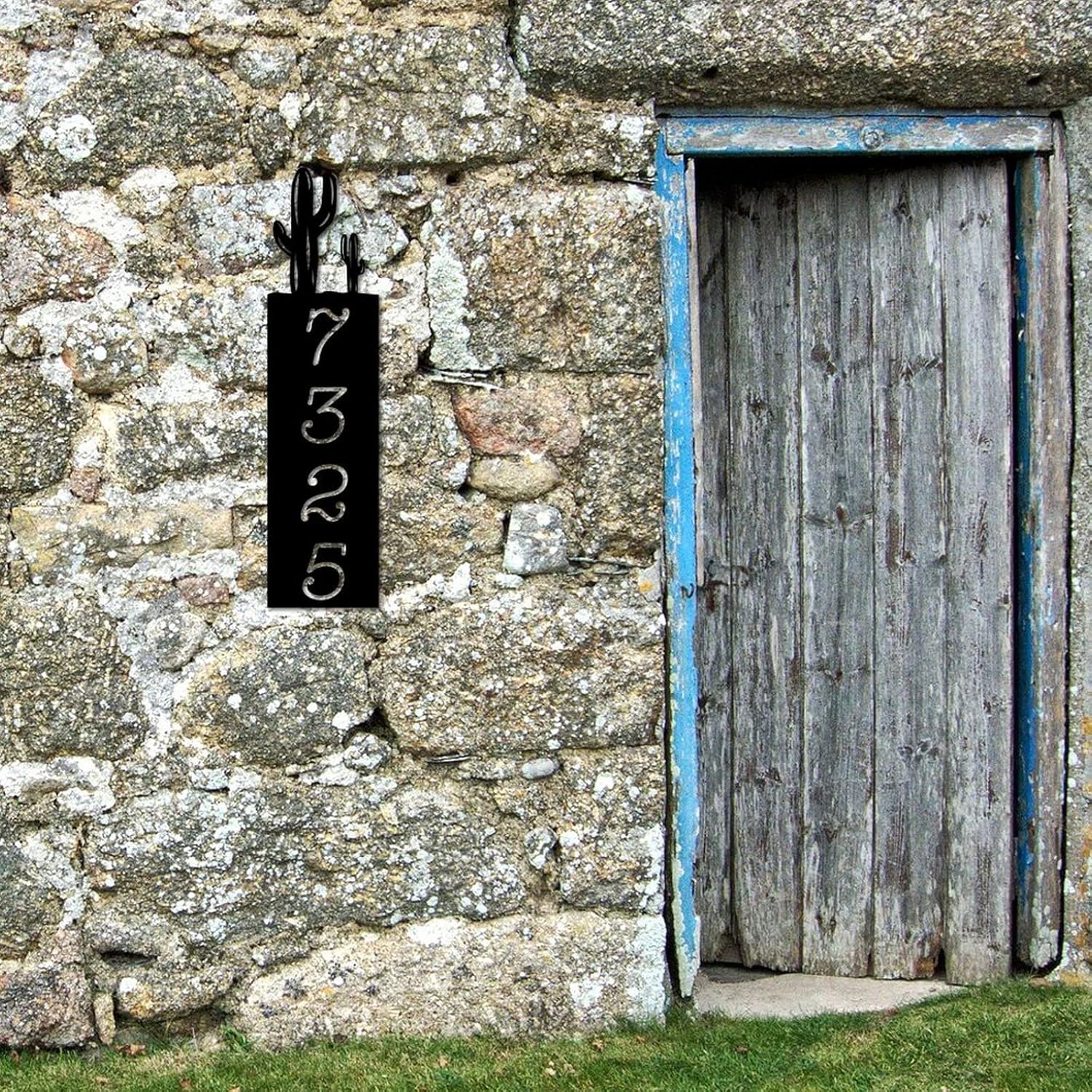 Address Sign Custom House Numbers Vertical Wall Decor Art Outside Decorations Aluminum Retro for House, Street, Door 3D Weather Resistant Gift for New House 18Inch Black