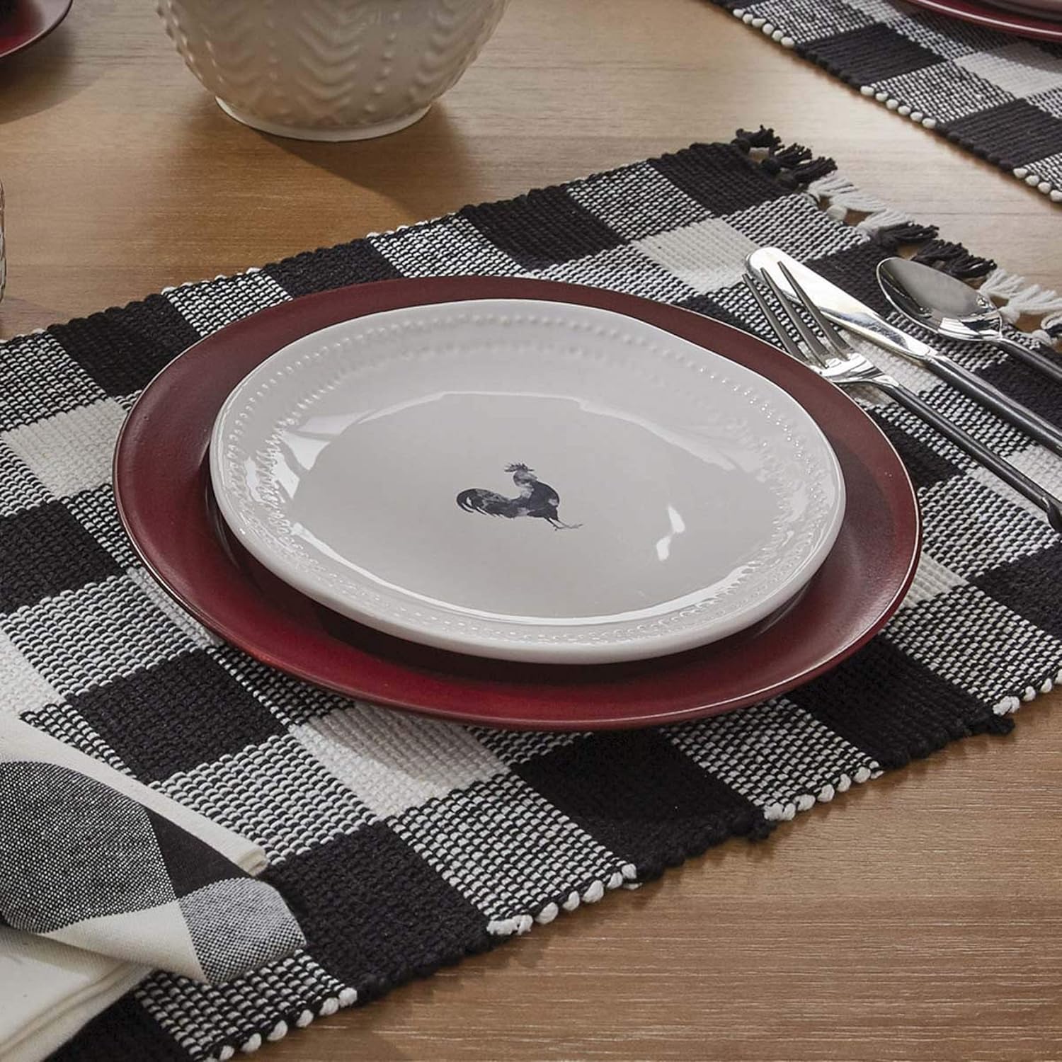 Park Designs Buffalo Check Table Runner - 54''L - Black & Cream