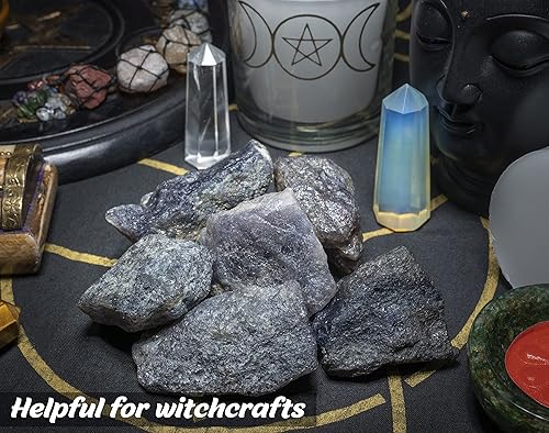 Miniatura 5 de ZAICUS Iolite - Piedras crudas para joyería de más de 1,000 quilates, piedras en bruto para vaso de roca, fabricación de joyas, pulido, cabbing,