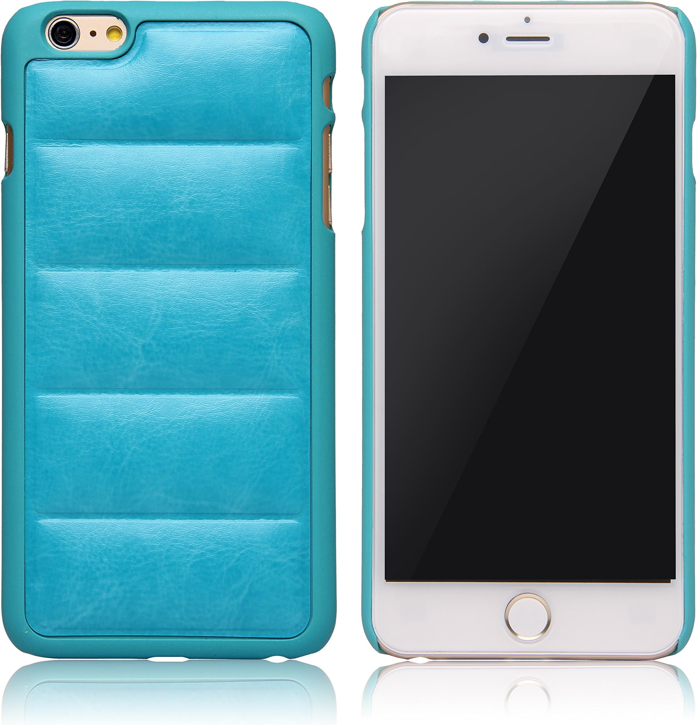 iPhone 6/6S Case FREE Glass Protector, CHARITIK Slim Leather Case With Tempered Glass Screen Protection Soft Wax Surface Sofa Style (4.7, Aqua Blue)