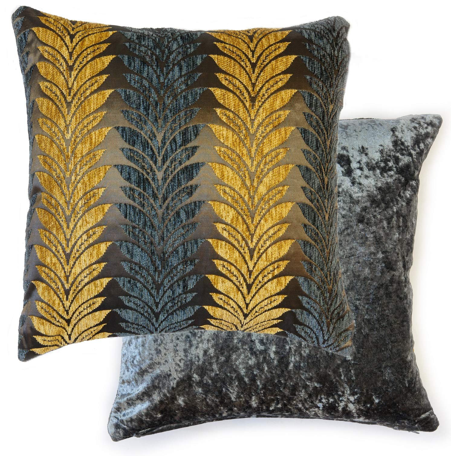 Julian Charles Yellow Willow Ochre Chenille Cushion Cover Pair - One Size