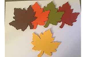 25 Large Fall Leaves Die Cuts, 4 Inch Premium Leaf Die Cutouts