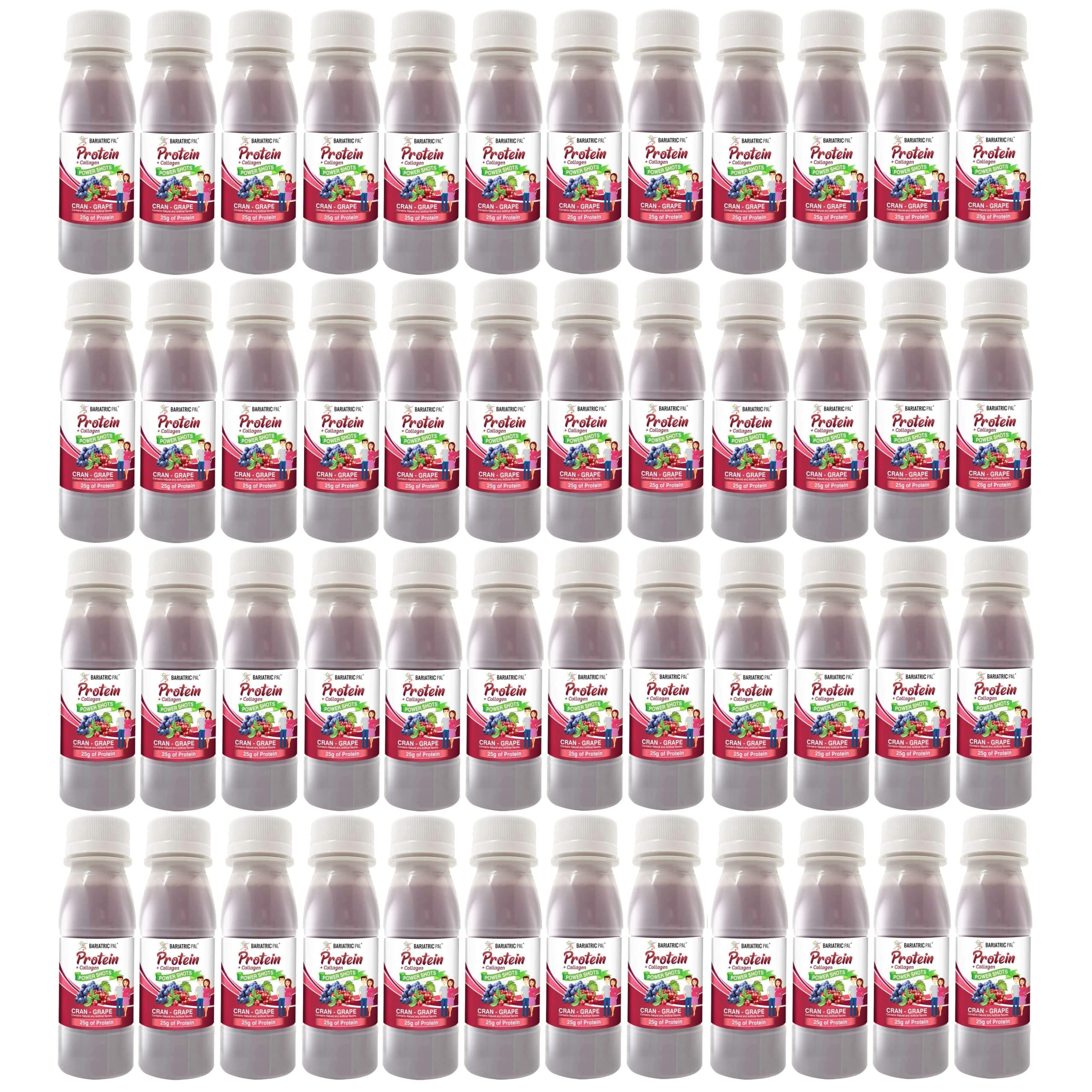 BariatricPal Ready-To-Drink 25g Whey Protein & Collagen Power Shots - Cran Grape (48 Bottles)