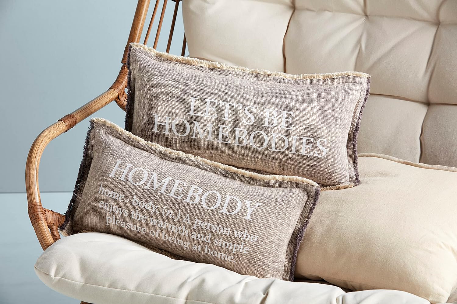 Mud Pie Homebody Pillow, 22" x 11", Let's Be