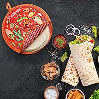 Vista 3 de Tortillada - Calentador de tortilla de 12 pulgadasrecipiente de calor para microondas hecho de algodónpoliéster (rojo)