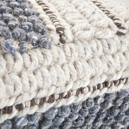 Miniatura 52 de SIMPLIHOME Grady Puf cuadrado contemporáneo en tono tierra marrón tejido a mano para la sala de estar, el dormitorio y la habitación de los niños