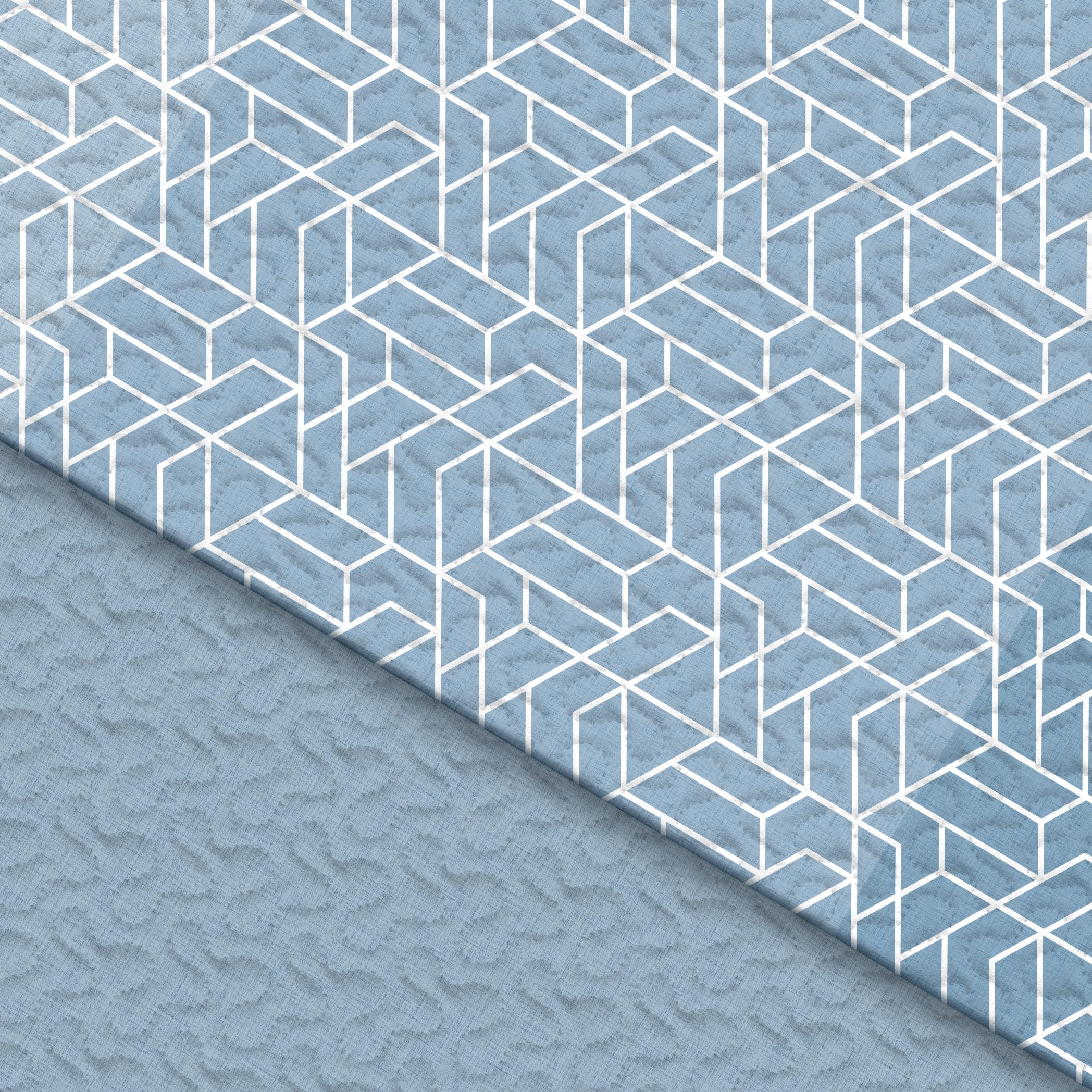 Liniva Home Colcha Fina Reversible de Verano y Primavera. Colcha con Funda DE COJÍN. Cubrecama Elegante de Microfibra Extra Suave. (Lineal - Celeste - Cama 135 cm)