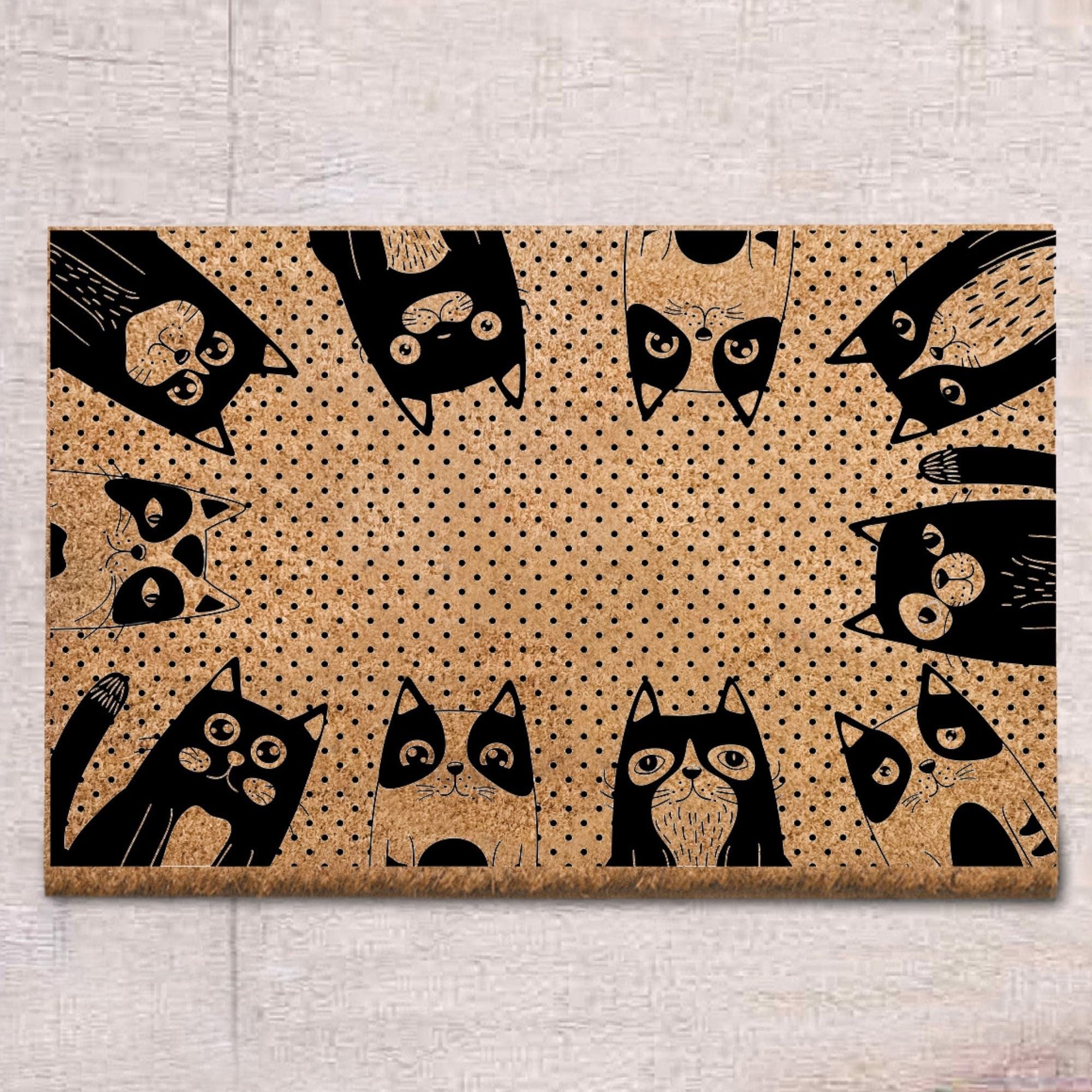Cats Outdoor Rug,Cat Doormat,Cute Entryway Decoration,Cat,Durable Doormat,Housewarming Gift Doormat 24X16 Inch — image 1