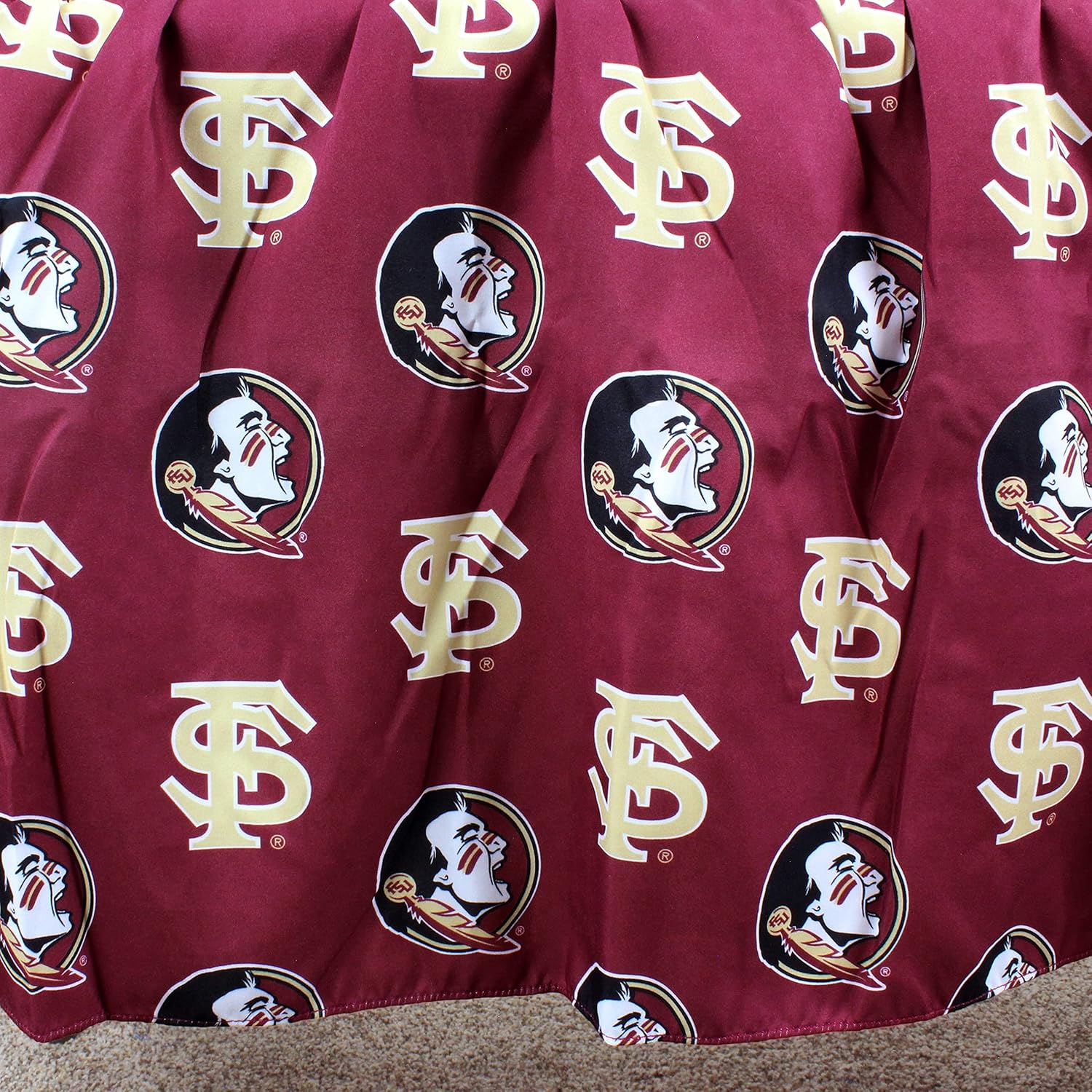 College Covers Everything Comfy Florida State Seminoles Dust Ruffle Bed Skirt, Full