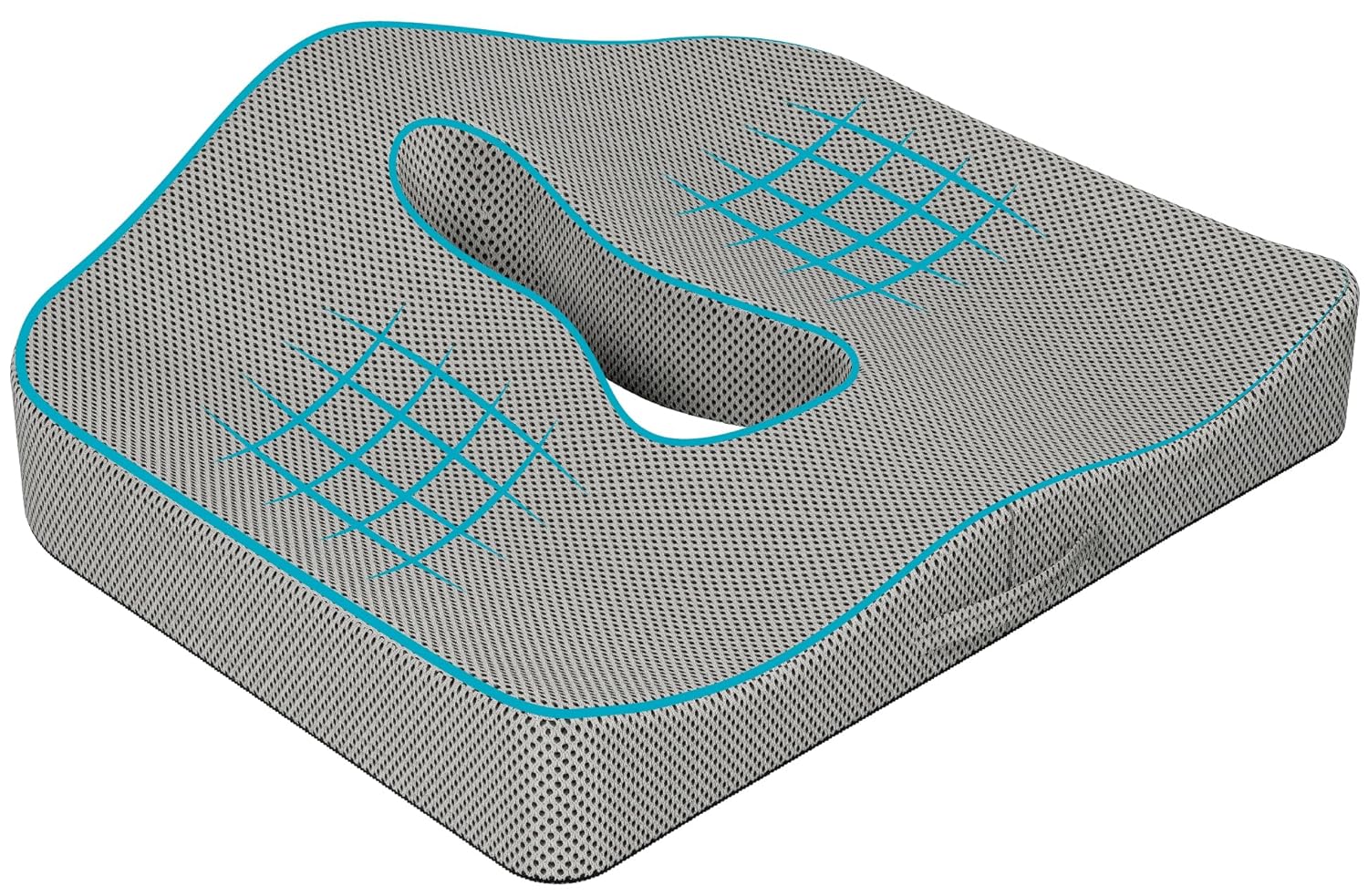 FOVERA Memory Foam Orthopedic Coccyx Plus Seat Cushion for Tailbone
