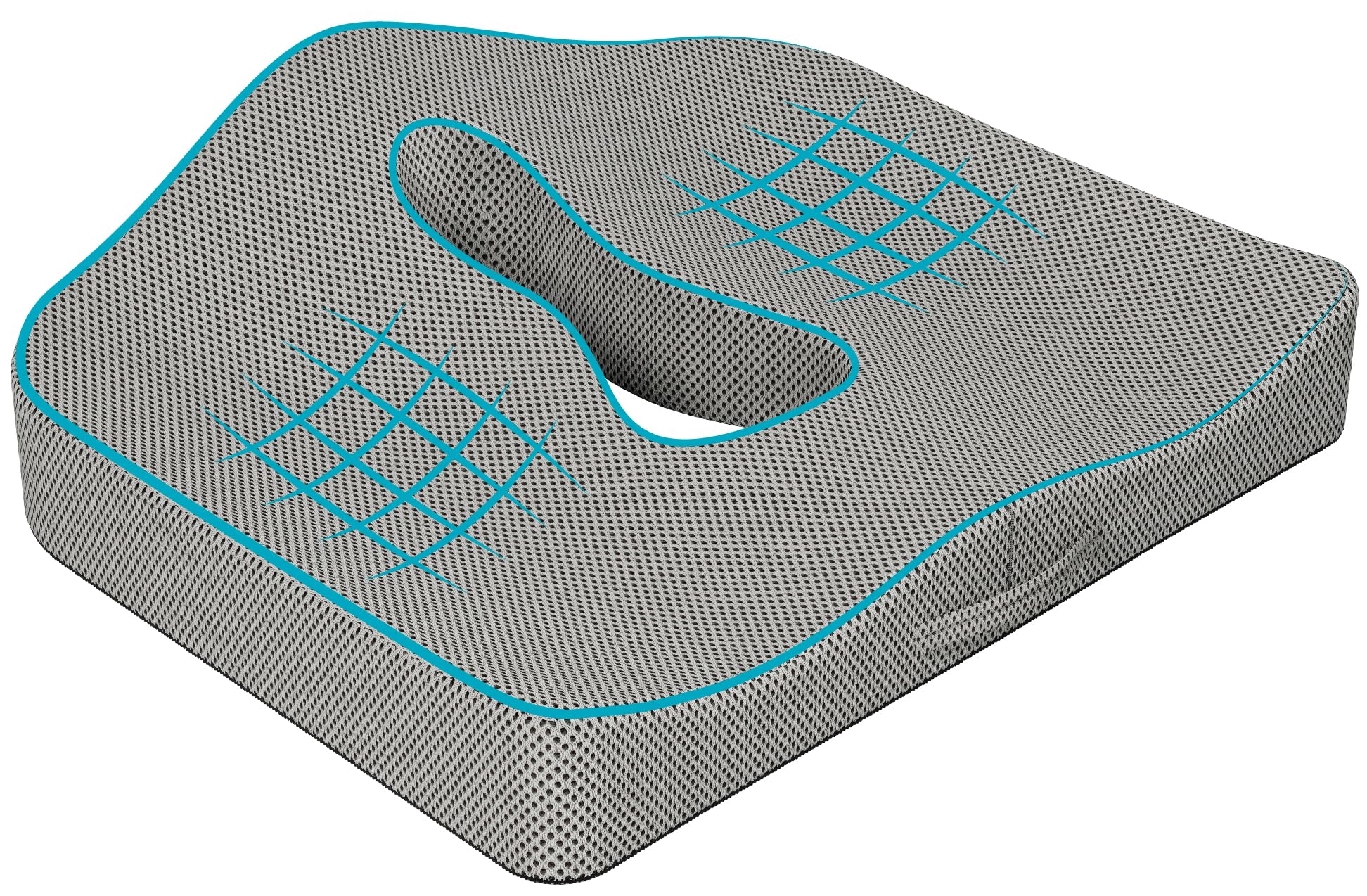 Buy FOVERA Memory Foam Orthopedic Coccyx Plus Seat Cushion for Tail, Sciatica, Lower Back Pain