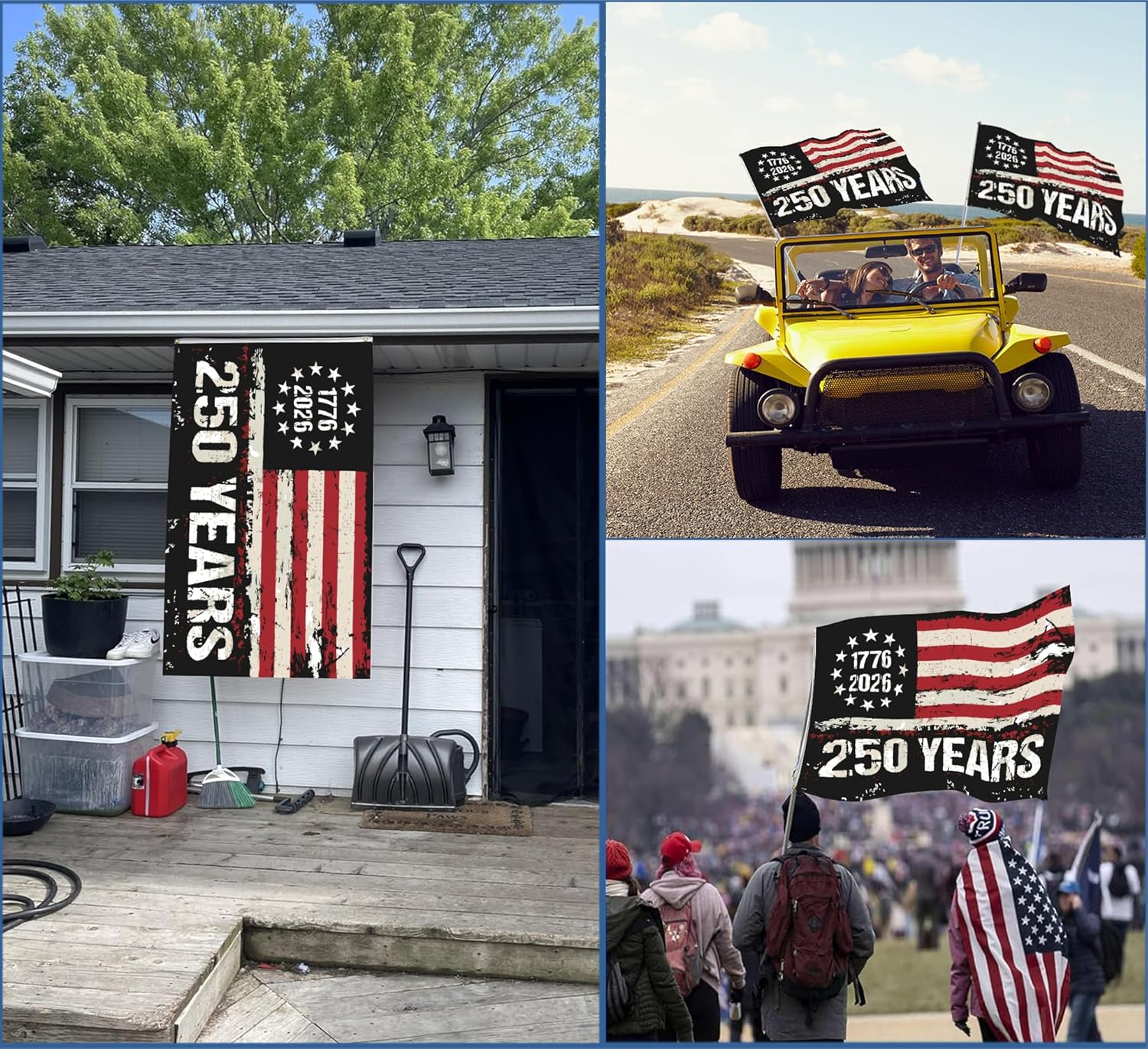 250 Anniversary USA Flag 3x5: Betsy Ross Freedom Flags Heavy Duty Double Sided 3-Ply - UV Protection & Fade Resistant & Reinforced Brass Grommets - America 250 Years Of Freedom - Image 5