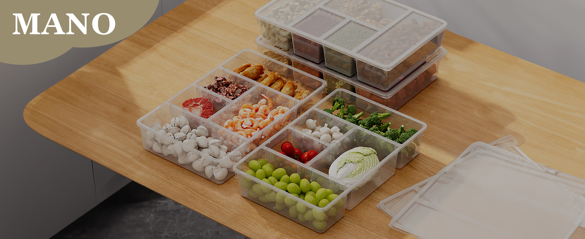 Bread Box 2Pack Divided Veggie Tray With Lid And Handle 4 Zimbabwe