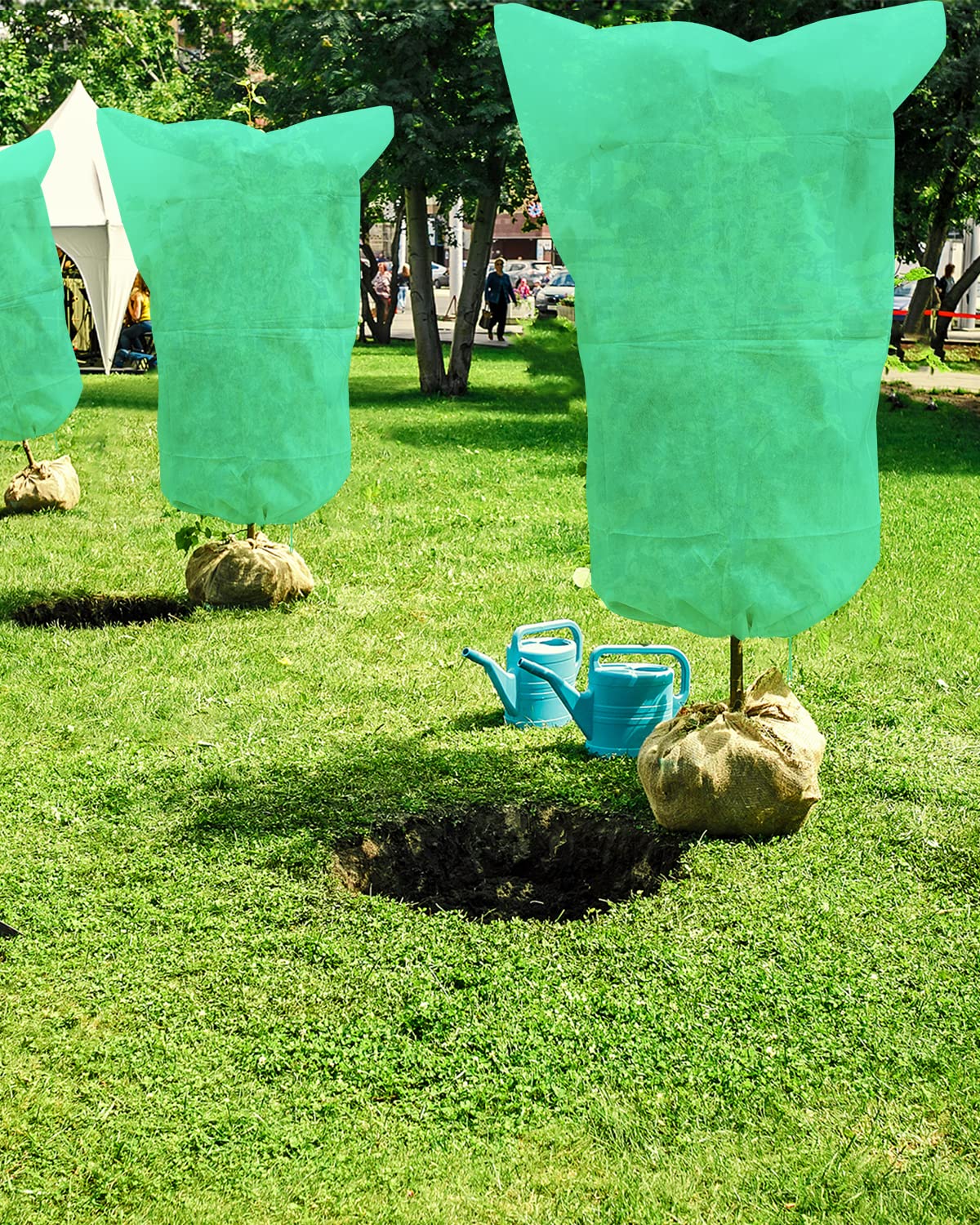 EAONE Paquete de 12 cubiertas para plantas de protección contra congelación, verde-M